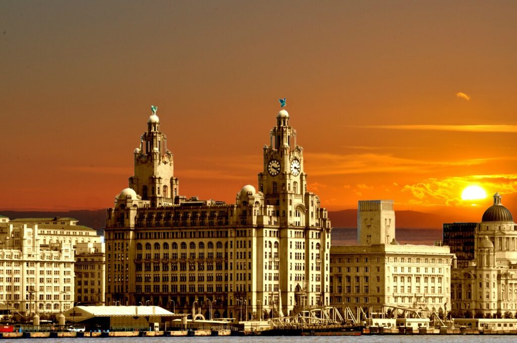 three graces, liverpool, england, sunset, liver buildings, cunard buildings, port of liverpool buildings, river mersey, brown river, liverpool, liverpool, nature, liverpool, liverpool, liverpool